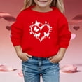 thumbnail image 2 of XAOFW Kids T-Shirt Girls Fuzzy Winter Valentine Warm Pullover Cute Heart Print Long Sleeve Round Neck Stylish Cozy Outdoor Activities Tee Shirts, 2 of 4