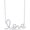 White, variant on Real 925 Sterling Silver 14K White Gold Plated Round Cut White Diamond Cursive Love Letter Pendant Necklace For women