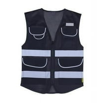 2W International CV-BK 5XL Premium Safety Vest, Black - 5XL