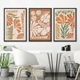 thumbnail image 3 of IDEA4WALL Framed Canvas Print Wall Art Set of 3 Mid-Century Modern Tropical Flowers Painting Nature Wilderness Vintage Art Floral Botanical Wall Decor Minimal Artwork for Rooms - Black 24"x36"x3, 3 of 5