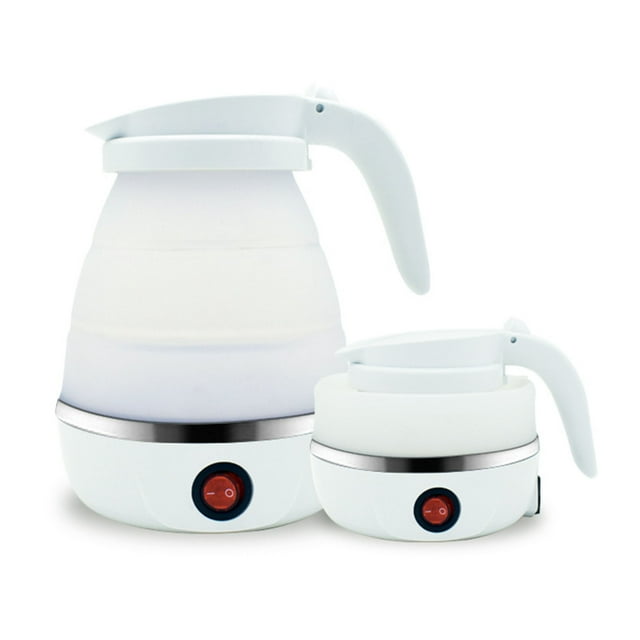 Estink Travel Foldable Electric Kettle, Silicone Folding Electric Kettle, White