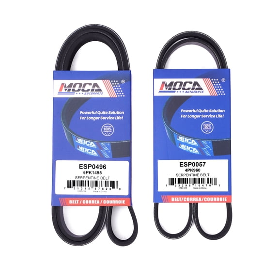 MOCA AUTOPARTS 2x Serpentine Belt Fit for 2004-2006 GMC Yukon 5.3L & 2004-2006 GMC Sierra 1500 5.3L & 2004-2006 Chevrolet Tahoe 5.3L