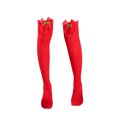 thumbnail image 1 of Sonducket 1 par de calcetines de poliéster por encima de la rodilla, calcetines elegantes hasta la rodilla, regalo de San Valentín, mangueras estampadas, Medias Lazo rojo cereza Sonducket AP009348-20, 1 of 6