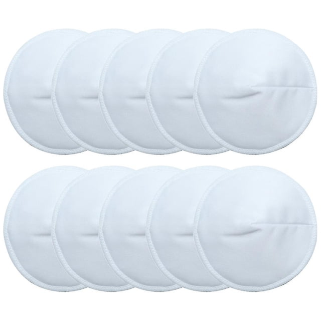 White Organic Washable Breast Pads 10 Pack | Reusable Nursing Pads For Breastfeeding