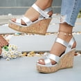 thumbnail image 5 of SACFOF Wide Width Platform Wedge Sandals for Women: Comfortable Low Heel Open-Toe Summer Shoes with Adjustable Ankle Strap, 5 of 6