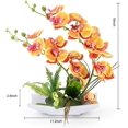 thumbnail image 2 of Orange Dcoratif Real Touch Faux Orchide Bonsa Fleurs Artificielles Avec Imitation Porcelaine Pots De Fleurs Phalaenopsis Fleurs Arrangements Pour, 2 of 5