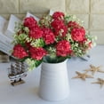 thumbnail image 4 of Ruanlalo 1 Bouquet Artificial Fake Chrysanthemum Flower Plant Home Office Party Decor Wine Red, 4 of 6