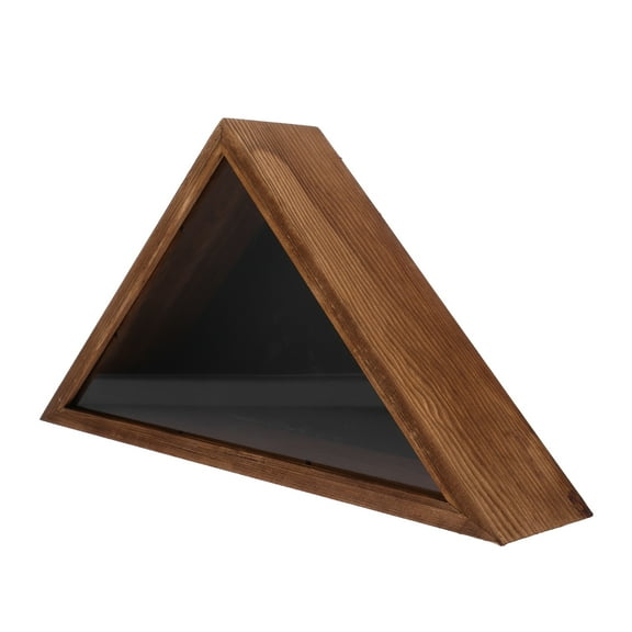 SOPOTUTU Brown Wooden Flag Holder Stand for Display - Decorative Flagpole Base for Home and Office