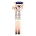 thumbnail image 3 of 3.36 ct Brilliant Princess Cut Blue Sapphire 18K Rose Gold Solitaire with Accents Engagement Bridal Wedding Ring Band Set size 8.5, 3 of 7