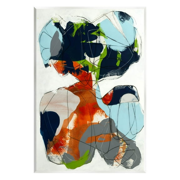 Stupell Industries Bold Asymmetrical Scribble Shapes Graphic Art Unframed Art Print Wall Art, Design by Jeff Jorillo