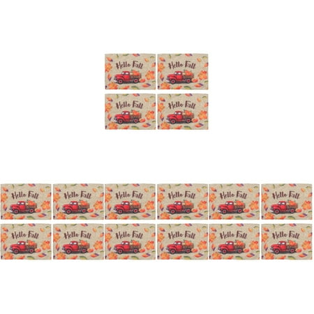 

BESTONZON 16 PCS Autumn Decorative Placemat Pumpkin Maple Leaf Placemat Harvest Scene Decor