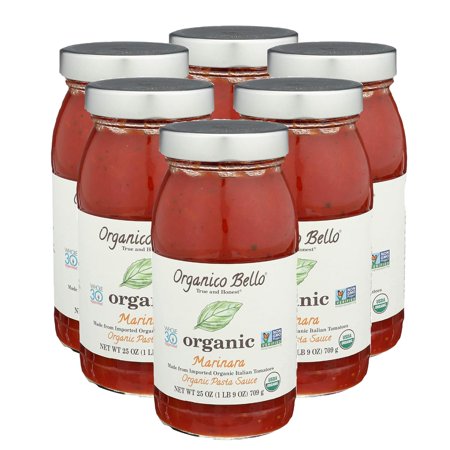 - Organic Gourmet Pasta Sauce - Marinara - 25oz (Pack of 6) - Non GMO, Whole 30 Approved, Gluten Free
