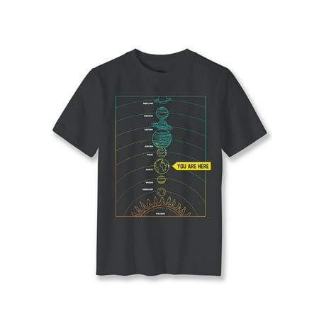 Wonder Nation Boys You Are Here, Crew Neck, Short Sleeve Graphic T-Shirt, Sizes 4-18