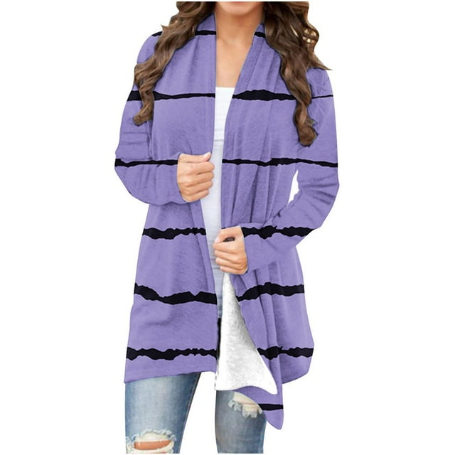 Cardigan pour Femmes Manches Longues Ouvert devant Léger Cardigan Habillé Décontracté Veste d'Automne Vêtements