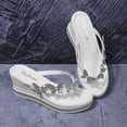 thumbnail image 6 of Mepaouo Flip Flops for Women Arch Support Wedge Flip Flops Butterfly Rhinestone Platform Beach Slides, 6 of 9