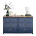 thumbnail image 3 of Ameriwood Home Langley Bay 6-Drawer Wide Dresser, Navy with Walnut Top, 3 of 15