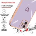 thumbnail image 3 of Compatible with iPhone 12 6.1” Case for Women Girls,Full Camera Lens Protection Raised Reinforced Corners TPU Love Heart Plating Bumper Case Cute Slim Shockproof Case Cover(Elegant Purple), 3 of 14