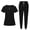Black, variant on Women Scrubs Nursing Uniform Set 4 Way Stretch V Neck Top and Jogger Cargo Pants with Pockets Anti Wrinkle Workwear