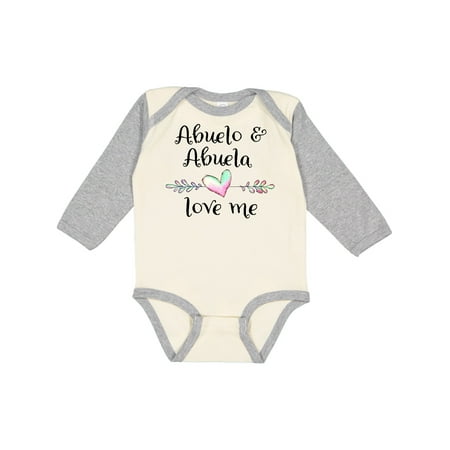 

Inktastic Abuelo and Abuela Love Me- Heart Grandchild Gift Baby Boy or Baby Girl Long Sleeve Bodysuit