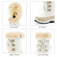thumbnail image 4 of Dream Pairs Kids Boys & Girls Winter Mid Calf Knee High Waterproof Winter Outdoor Snow Boots Nordic Beige/White Size 2, 4 of 6