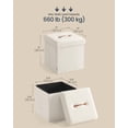 thumbnail image 3 of Otomana plegable SONGMICS, pequeña, 38 x 38 x 38 cm, color blanco crema, 3 of 7