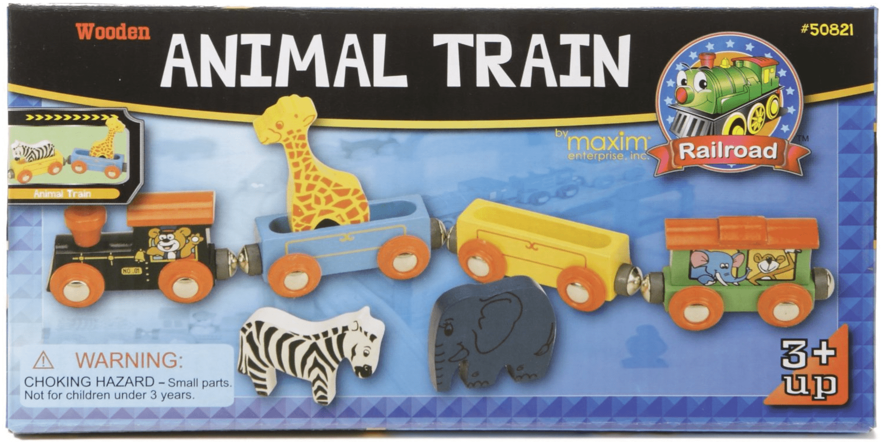 wooden animal train