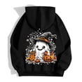 thumbnail image 5 of FASHOFT Zip Up Hoodie Women Oversized Halloween Graphic Fleece Jacket with Pockets Funny Ghost Spooky Season Sweatshirt Black L, 5 of 6