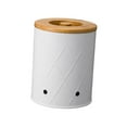 thumbnail image 2 of DOLITY Kitchen Vegetable Storage Tin Potato Onion Garlic Storage Bin with Lid Kitchen Storage Canister for Kitchen Countertop Pantry White Small, 2 of 9