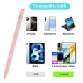 thumbnail image 3 of Stylus Pen Compatible with iPhone iPad, Touchscreen Stylus Pen for Tablets,Android Phones Samsung Galaxy Motorola with 1.5mm Fine Tip,Battery Level Indicator,Magnetic Attachment, Pink, 3 of 10