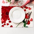 thumbnail image 4 of FYTPOV Romantic Rectangle Placemats, Roses Hearts Placemats for Kitchen and Dining, Valentines Day Decorations, Christmas Placemats for Party Home Decor, Table Decor, 18x13 inch, 4 of 6