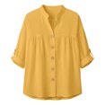 thumbnail image 4 of Njagoc3 Linen Button down Shirt Women Summer Fall Fashion Long Sleeve Cotton Gauze Tops Dressy Casual Work Blouse, 4 of 6