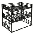 thumbnail image 5 of Generic Full over Full over Full Triple Bunk Bed - Heavy Duty Metal Frame with Safety Guardrails, Noise Reduced Design /Shared Bedrooms, Black Finish, 5 of 9
