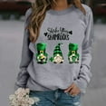 thumbnail image 2 of Bmisegm Sweat à Capuche Décontracté pour Femmes, Col Rond avec Manches, Imprimé Partiel de Quatre Feuilles, Gris m, 2 of 4