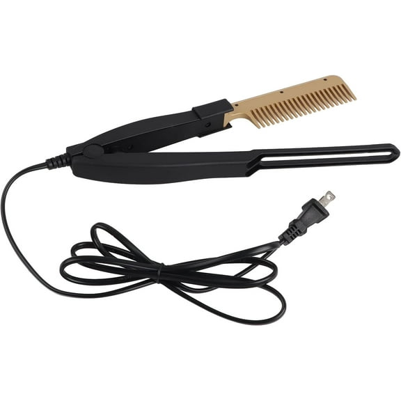 Hot Comb Hair Straightener, Electric Heating Comb with Anti-Scald Design, Up to 190 Degrees, Fast Heating, Wet & Dry Use, Hair Straightening Hot Brush, Hairdressing Tool