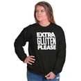 thumbnail image 4 of Extra Gluten Please Foodie Love Carbs Unisex Plus Fleece Graphic Sweatshirt Brisco Brands 5X, 4 of 5