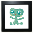 thumbnail image 1 of Universe Alien Monster Green Alien Black Square Frame Picture Wall Tabletop, 1 of 3