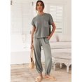 thumbnail image 2 of Conjuntos de suéter de dos piezas para mujer, suéteres de punto, tops y pantalones de cintura alta, chándal, conjuntos de salón, gris claro, XXL esquí esquí Gafas de esquí, 2 of 5