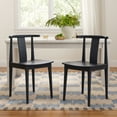 thumbnail image 4 of Joyyskill Wood Dining Room Chairs Set of 2, Mid Century Modern Kitchen Chairs Wishbone Chair with Curved Back Armless Accent Chair, Black, 4 of 5