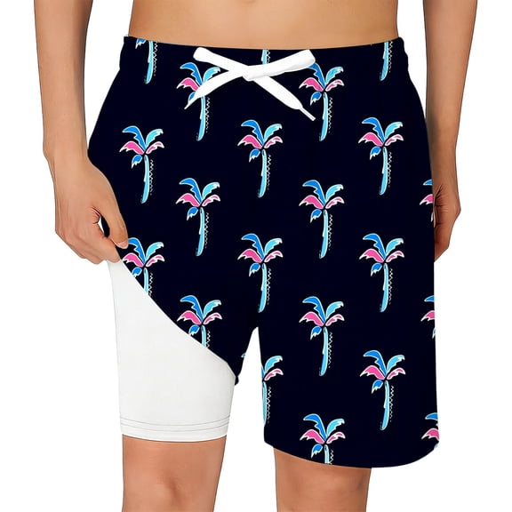 shoper Swimming Trunks for Boys Size 14-16 with Compression Liner Elastic Waist Drawstring Summer Outdoor Shorts Boys Casual Soft Dinosaurs Ptints Swim Suit for Boys 5t Black 14-16 Years