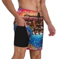thumbnail image 2 of Kdxio Animals On Noah'S Ark Print Men'S Swim Trunks With Compression Liner 7 Inch Inseam Quick Dry Swim Shorts, 2 of 7