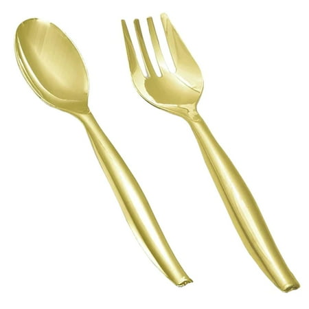 

Smarty Gold Disposable Plastic Serving Flatware Set (60 Set)