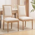thumbnail image 3 of Furniliving French Country Dining Chairs Set of 4,Farmhouse Dining Room Chairs with Rubber Wood Legs, Beige, 3 of 10
