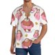 thumbnail image 1 of Balery Sloth with Donuts1 Camisa Casual de Manga Corta con Botones para Hombre, Texturizada, Estilo Cubano, para Playa, Verano-Small, 1 of 5