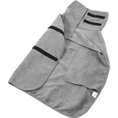 Tineasur Comfortable Polyester Dog Bathrobe Grey for Decor Wear-Resistant