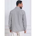 thumbnail image 3 of INSPIRE CHIC Men's Seersucker Shirt Striped Long Sleeve Button Down Textured Top S Black, 3 of 5