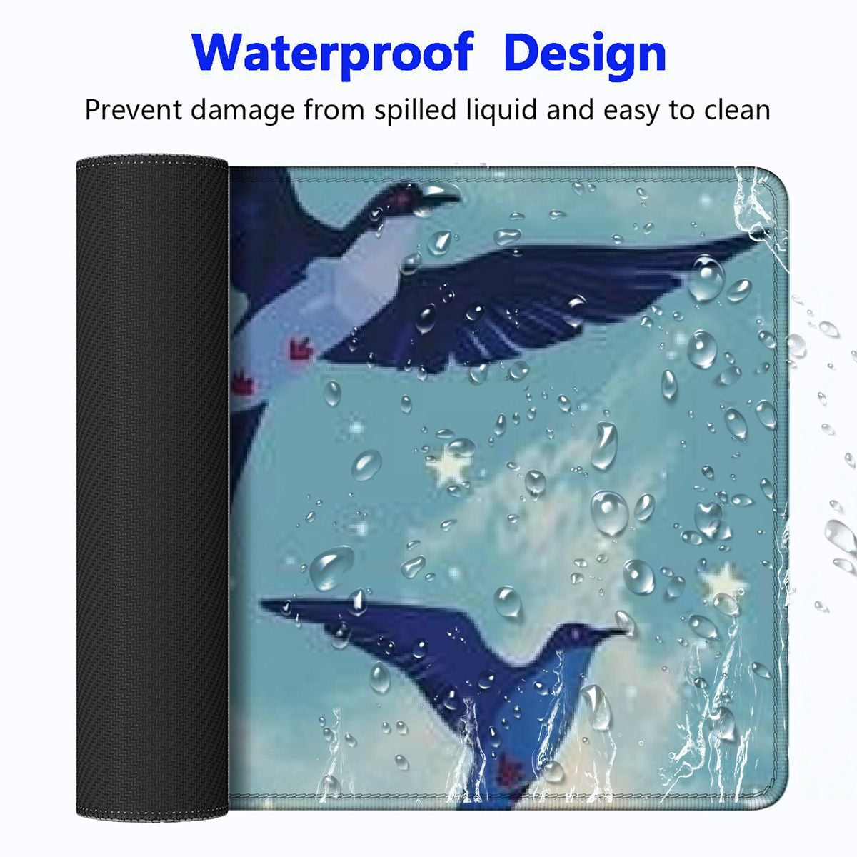 Heduofu Swallow Bird Pattern Desk Mat Protector Non-Slip Waterproof Mouse Pad for Office Home 31.5x11.8 in