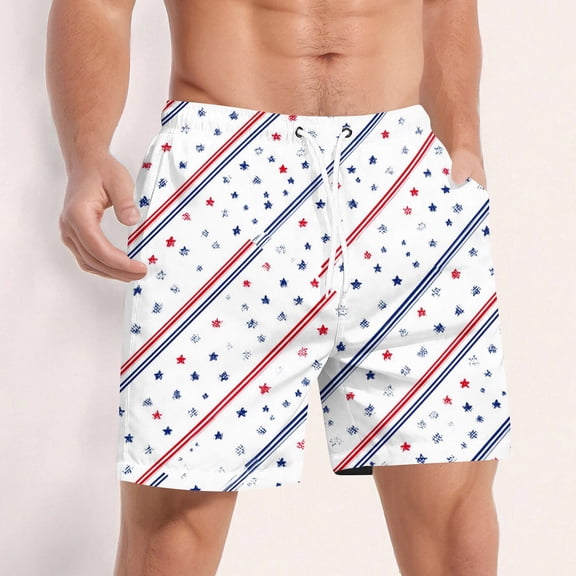 Men's 250 Anniversary USA Beach Shorts Loose Fit Drawstring Summer Vacation 250th Anniversary Shorts with Pockets