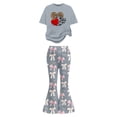 thumbnail image 5 of Gaexia Kids Lounge Sets Girls,Valentine's Day Girls Outfit Cute Bow Heart Print Short Sleeve Top With Flare Leg Pants Toddler Two Piece Matching Fashion Clothes,9-10 Years, 5 of 6