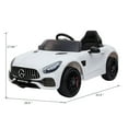 thumbnail image 6 of Senbabe 12V Electric Mercedes-Benz Ride On Car with Remote Control, LED Lights, Music, Horn, AUX, Story, Spring Suspension, Gift for Age 3-5 Years-White, 6 of 6