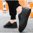 thumbnail image 5 of Men's Casual Sneakers - Flat Comfortable Walking Shoes Fashion Athletic Lace Up shoes in Black & White, 5 of 7